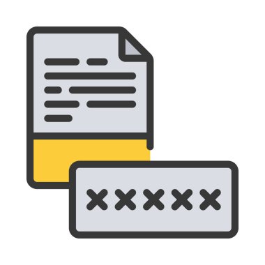 Dosya Parolası simgesi, vektör illüstrasyonu