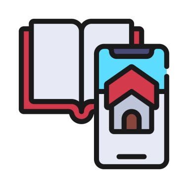 kitap simgesi, vektör illüstrasyonu basit tasarım