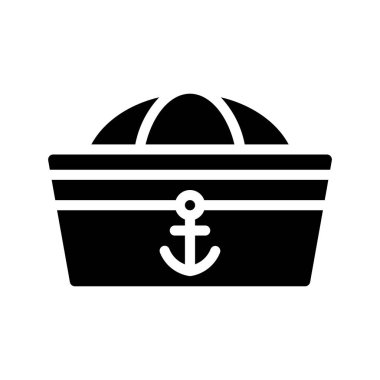 Sailor Hat düz simge, vektör illüstrasyon 