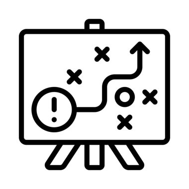 Kriz Planlama yassı simgesi, vektör illüstrasyonu 