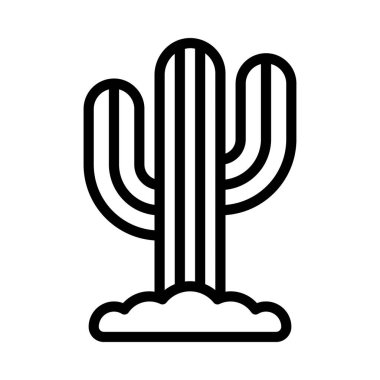Kaktüs düz simgesi, vektör illüstrasyonu 