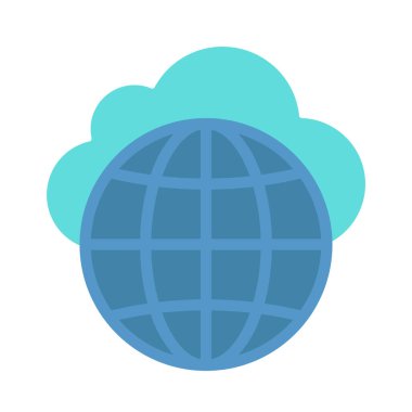 İnternet Bulut Simgesi, Vektör İllüstrasyonu. 