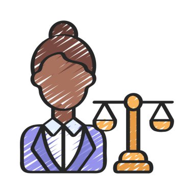 Avukat web simgesi vektör illüstrasyonu