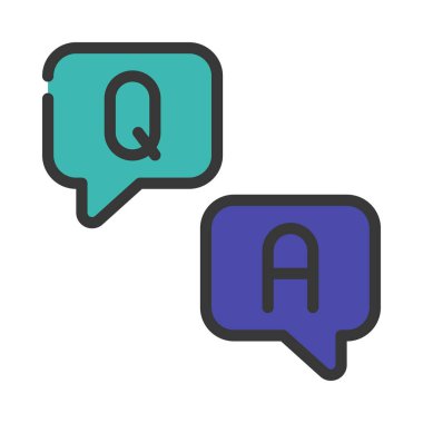 Soru ve Yanıt Web simgesi vektör illüstrasyonu