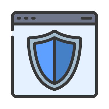 koruma düz simgesi, vektör çizim 