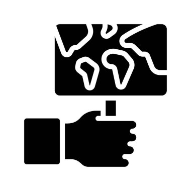 Dünya Picket İşareti simgesi basit vektör gösterimi