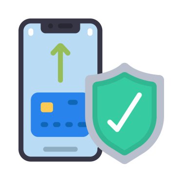 Kredi kartı koruma web simgesi vektör illüstrasyonu