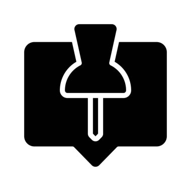 İğnelenmiş İleti simgesi, vektör illüstrasyonu  