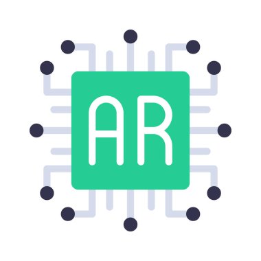 Ai Bilgisayar çipi ikon vektör çizimi 