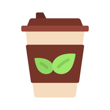 kahve fincanı simgesi basit vektör çizimi