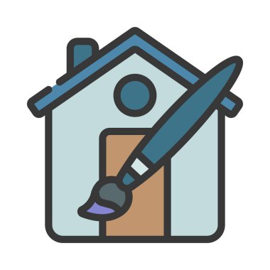 Ev Tasarımı simgesi, vektör illüstrasyonu 