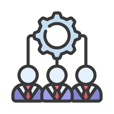 Takım Yönetimi web simgesi vektör illüstrasyonu