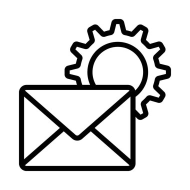 E- posta Yönetimi Simgesi, Vektör İllüstrasyonu