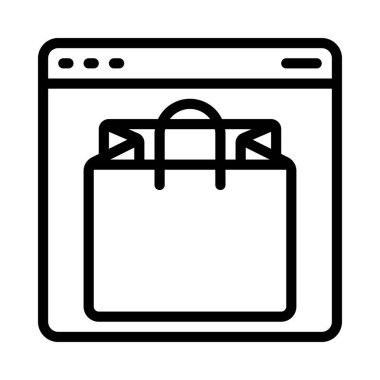 Alışveriş çantası web simgesi vektör illüstrasyonu