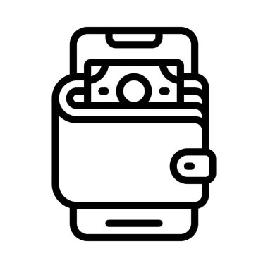 para vektörü illüstrasyon tasarımlı dijital cüzdan 