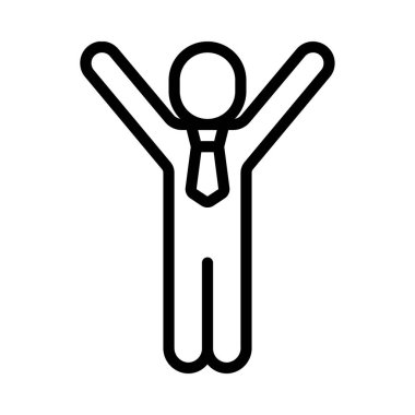 Mutlu Kişi simgesi basit vektör illüstrasyonu