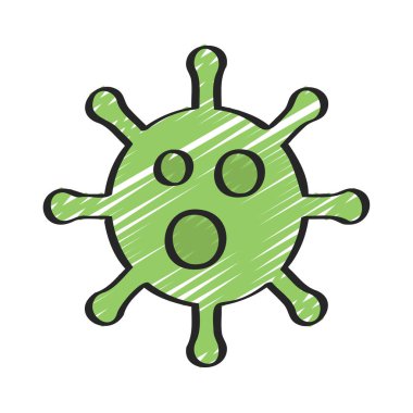 Virüs bakteri simgesi vektör illüstrasyonu 