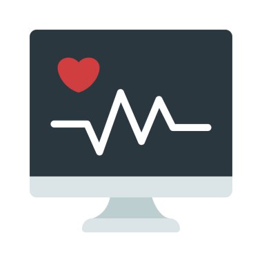 Kalp atışı Bilgisayar simgesi, vektör illüstrasyonu 