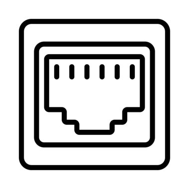 Ethernet Portu simgesi basit vektör illüstrasyonu