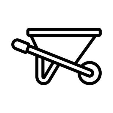 Wheel Barrow web simgesi vektör çizimi