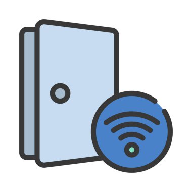 Akıllı Kapı, düz vektör simgesi 