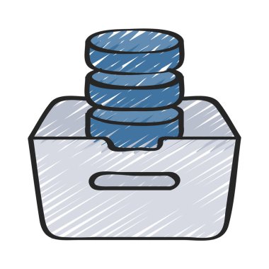 Veri Depolama Web simgesi vektör çizimi