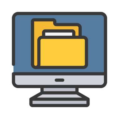 bilgisayar klasör simgesini, vektör çizim 