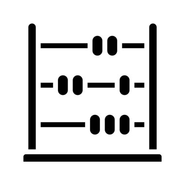 Beyaz arkaplanda vektör illüstrasyonu, Abaküs simgesi