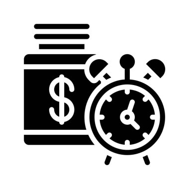 zaman yönetimi ve zaman kavramı simgesi, vektör illüstrasyonu basit tasarım