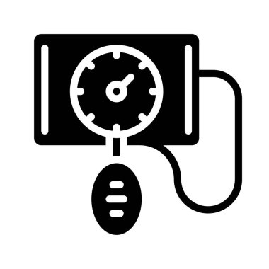 Kan basıncı göstergesi simgesi, vektör illüstrasyonu