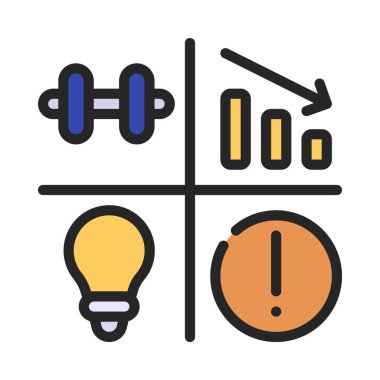 SWOT Analiz simgesi, vektör illüstrasyonu basit tasarım
