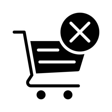 Alışveriş arabası simgesi, vektör çizimi basit tasarım