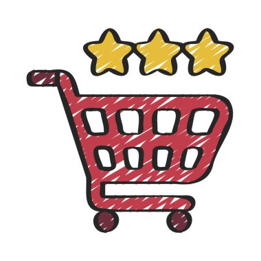 Alışveriş tramvayı ikon vektör çizimi tasarımı 