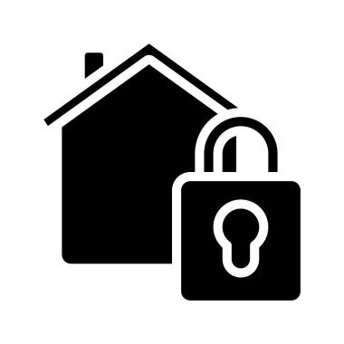 Güvenli Ev simgesi, vektör illüstrasyonu   