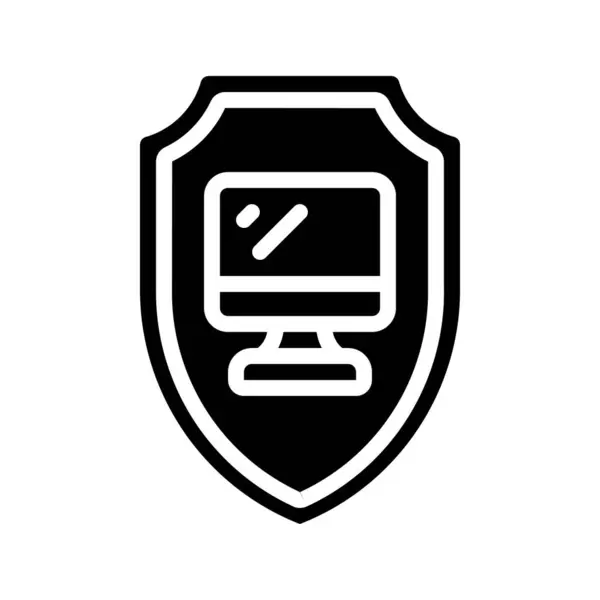 Иконка Безопасности Компьютера Векторная Иллюстрация — стоковый вектор