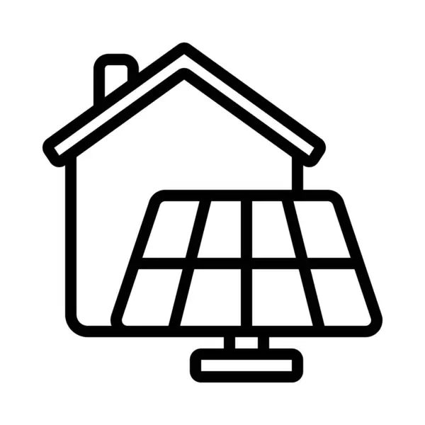Solar Powered House Icon Vector Illustration — Stock Vector