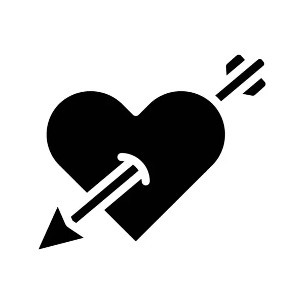 Coração Com Ícone Seta Ilustração Vetorial — Vetor de Stock