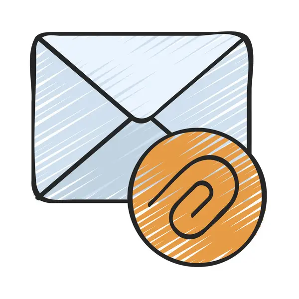 Icono Archivos Adjuntos Email Ilustración Vectores — Vector de stock