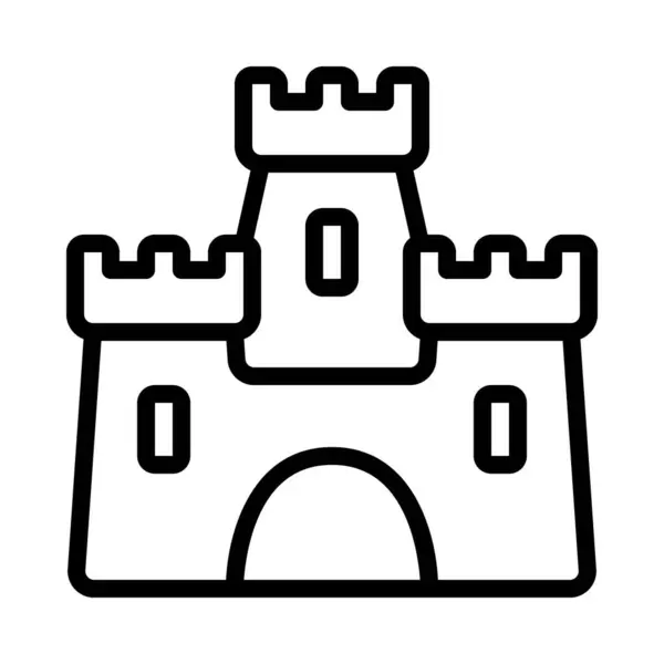 Κάστρο Εικονίδιο Διάνυσμα Εικονογράφηση Σχέδιο — Διανυσματικό Αρχείο