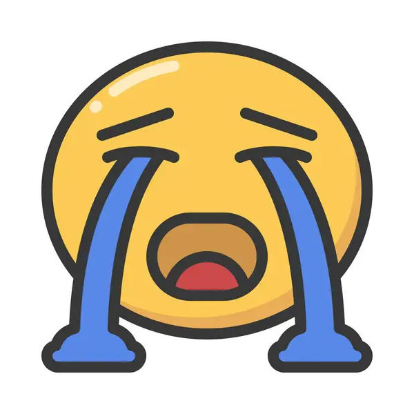 Pleurer Emoji Icône Vectoriel Illustration Design — Image vectorielle