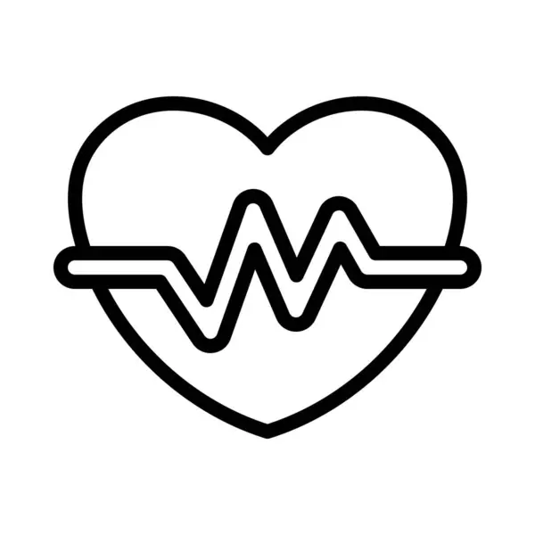 Ecg Izole Edilmiş Ikon Vektör Illüstrasyon Tasarımı Olan Kalp — Stok Vektör
