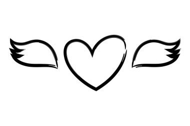 Kalp kanatlar kutsal kişilerin resmi, vektör çizim ile