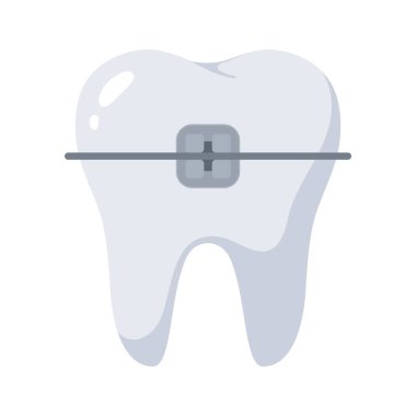 Diş düzlüğü simgesi, vektör illüstrasyonu 