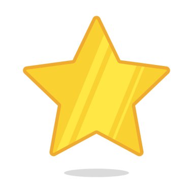 yıldız düz simgesi, vektör illüstrasyonu