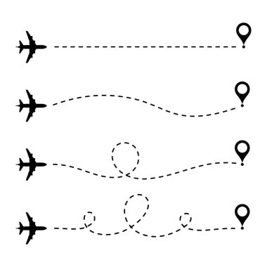 Uçak Rotaları Ayarlandı, vektör illüstrasyonu