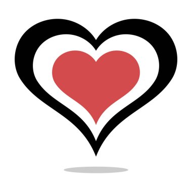 Kara Yüreğin Ortasında Kırmızı Kalp