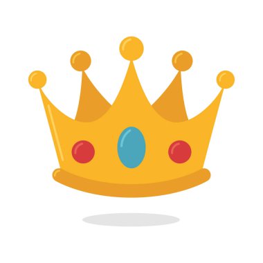 Beyaz arkaplanda kraliyet taç simgesi vektör illüstrasyonu 