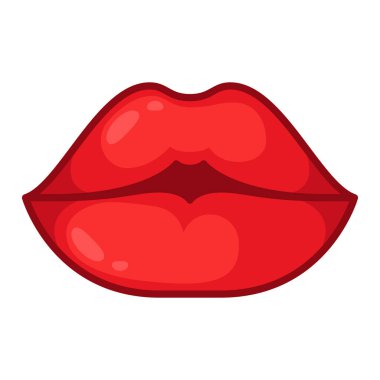 Beyaz arka planda kırmızı ruj. Vektör çizimi