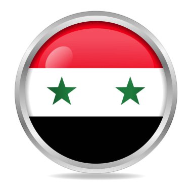 Suriye Bayrağı Gradyan Düğme Çemberi vektör simgesi