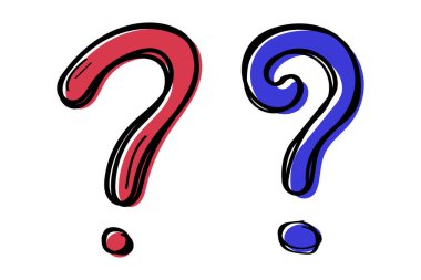 Soru İşaretleri vektör illüstrasyonu 